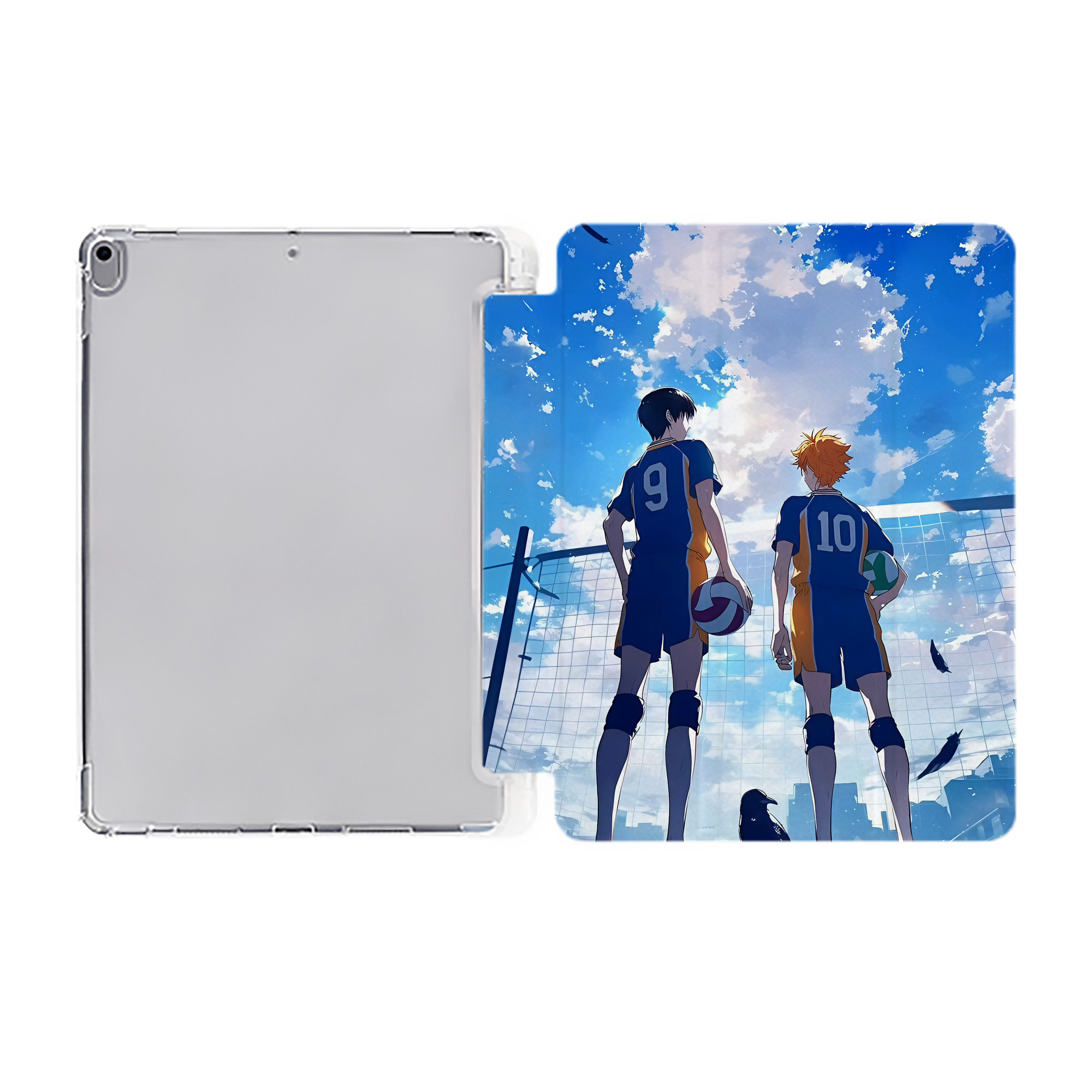 （画像用） ハイキュー!! Haikyu!! IPad ケース ペン収納付き 三つ折りスタンド PUレザー×シリコン 対応機種9.5/10.5/10.9インチ